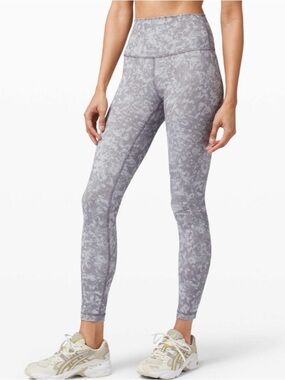 Women’s Lululemon Wunder Train High Rise Tight Summer Shade Ice Grey Multi 25”